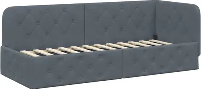 Obrázek produktu pro vidaXL Rohový rám postele tmavě šedý 80 x 200 cm samet