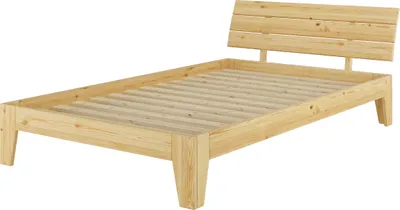 Produktbild von Kieferbett natur Einzelbett Futonbett Massivholz-Bettgestell 120x200 Zubehör wählbar V-60.62-12Rollrost inkl.