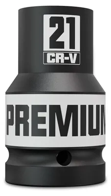 Zdjęcie produktu dla Klucz udarowy, nasadka 1 cala (21 mm), głęboka, wykonana ze stali chromowo-wanadowej (CR-V)