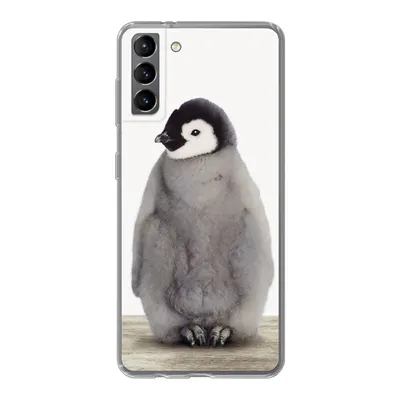 Produktbild von MuchoWow® Handyhülle Schutzhülle Hülle für Samsung Galaxy S21 Plus Kinder - Pinguin - Grau - Tiere - Mädchen - Jungen Silikon Softcase Handy Hülle - Handy-Tasche