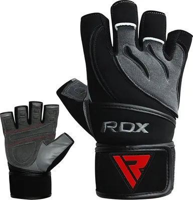 Produktbild von RDX Deepoq Leder Fitnesshandschuhe – Strapazierfähig, atmungsaktiv & gepolstert für Krafttraining, Outdoor-Sport & optimalen Grip beim Heben.