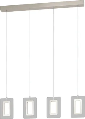 Produktbild von EGLO LED Pendelleuchte Enaluri, Hängelampe, Hängeleuchte aus Stahl und Kunststoff, Esstischlampe in Nickel-Matt, Satiniert, Wohnzimmerlampe, warmweiß