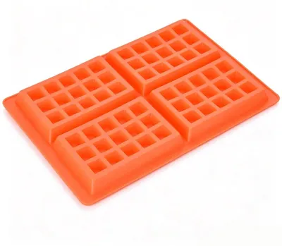 Obrázok produktu pre Silikónová forma na vafle s 4 priehradkami, s nepriľnavým povrchom, vhodná na vafle, koláče, čokoládu a ľadové kocky
