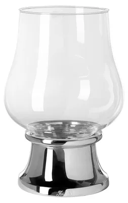 Produktbild von Fink PALINA, Windlicht mit Glas, Edelstahl , Aluminium, vernickelt, glatt, silberfarben, L. 21 cm, B. 21 cm, H. 31 cm, D. 21 cm 146322