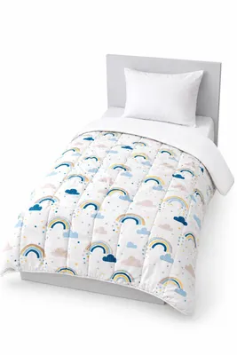 Image de Couette légère imprimée Rainbow / non tissé blanc - 1 personne 140 x 200 - 13038-24-D