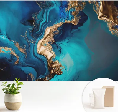 Produktbild von Fototapete  - 104x70 cm - Tapete - Wandtapete - Wandbilder  - Dekofolie - Tapete Folie - Wand - Dekoration - Wohnzimmer - Farbenfrohe Abstraktion