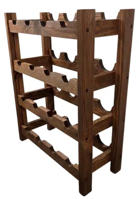 Immagine prodotto di Portabottiglie in pino per 16 bottiglie 53x65x23 cm colore Teak