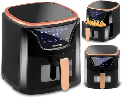 Zdjęcie produktu dla Berdsen BD-652, Frytkownica na gorące powietrze, 5 l, 60 min, Pojedyńczy, Czarny, Dotyk