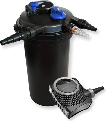 Produktbild von Wiltec Komplettset: CPF-15000 Teichdruckfilter bis 30000 L Teichfilteranlage mit 18 Watt UV-C Teichklärer, NEO8000 SuperEco Teichpumpe 8000l/h 70W