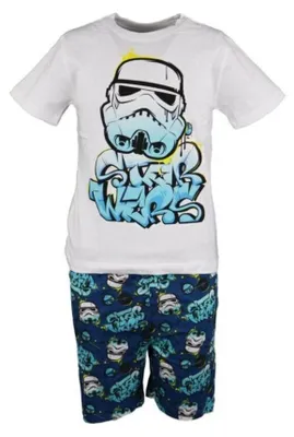 Produktbild von Star Wars Storm Trooper Kinder Pyjama Schlafanzug kurz - 116, Bunt