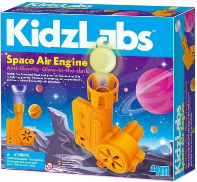 Obrázok produktu pre 4M Kidzlabs Space Air Engine, sada na pokusy, 8 rok / roky, Žltá