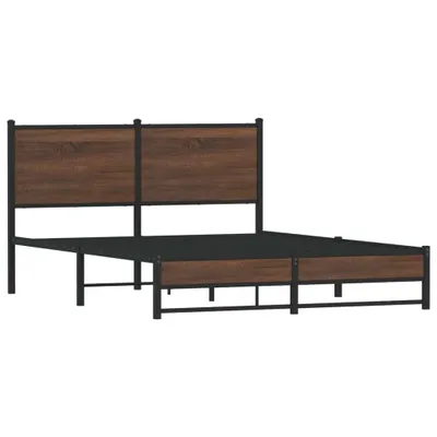 Produktbild von Metallbett ohne Matratze Braun Eichen-Optik 137x190 cm