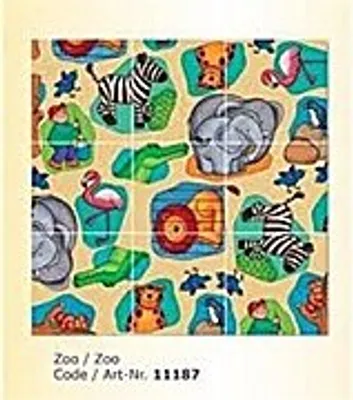 Produktbild von Geduldspiel Zoo Kartenpuzzle zum Legen eines quadratischen Bildes mit passenden Motiven