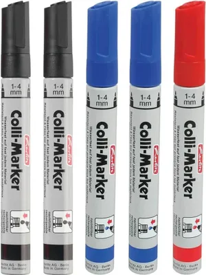 Produktbild von Herlitz Permanent-Marker Colli 1-4 mm 5 Stueck Blau/Rot/Schwarz