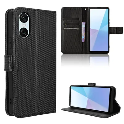 Produktbild von König Design Hülle kompatibel mit Sony Xperia 10 VI Kunstleder Handyhülle - Handy Case Schwarz