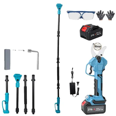 Image de Élagueuse électrique, tige télescopique, moteur sans balais, avec 1 batterie