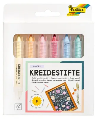 Image de folia 370619 folia crayons de couleur PASTELL, couleurs assorties, étui de 6