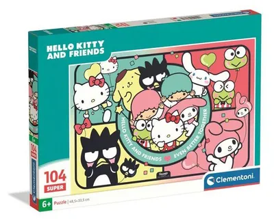 Immagine prodotto di Puzzle da 104 pezzi - Clementoni - Hello Kitty e i suoi amici - Puzzle per bambini - Dai 6 anni - Pezzi Super