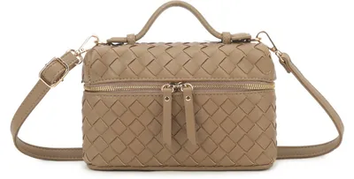 Imagen del producto de Bolso de hombro Alisyn de cuero sintético de Giuliano, trenzado, para mujer, color taupe