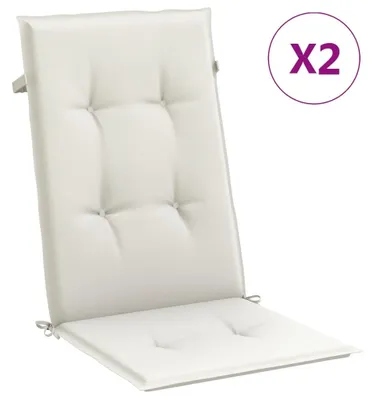 Image de vidaXL Coussins de chaise à haut dossier 2 pcs. Melange Crème 120x50x4 cm Tissu
