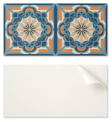 Produktbild von Selbstklebende PVC-Platte mit Motiv, perfekt für den Flur, 120 x 60 cm, Mandala-Muster mit Blumenmotiv