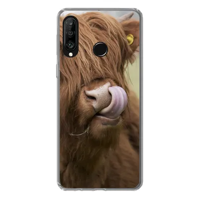 Produktbild von MuchoWow® Handyhülle Schutzhülle Hülle für Huawei P30 Lite Schottischer Highlander - Braun - Tiere Silikon Softcase Handy Hülle - Handyhülle