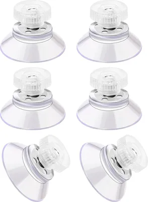 Produktbild von Saugnapf/Saugnäpfe Mit Gewinde Und Rändelmutter, 6 Stück Vielseitig Einsetzbare Saugknöpfe Transparente Saugnäpfe Für Fenster Glas Gummi Mit Metallschraubenmutter, ø25mm