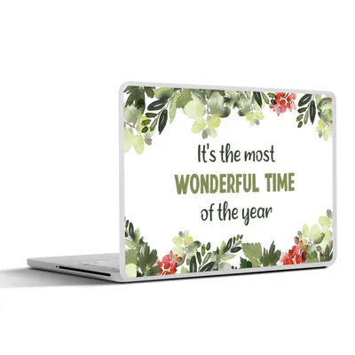 Produktbild von MuchoWow® Laptop Aufkleber Sticker Cover Weihnachten - Zitat - Aquarell 31x22.5 cm - Laptop-Deko