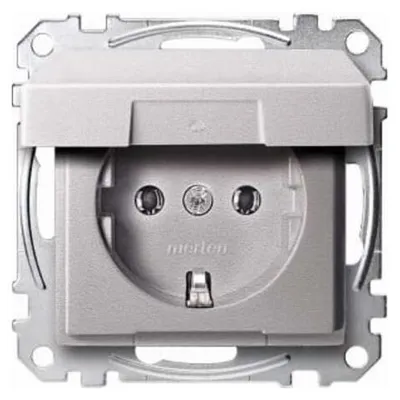 Image de Merten Prise SCHUKO alu Couvercle rabattable MEG2311-0460