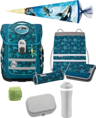 Produktbild von McNeill Schulranzen Set 9-teilig McOcean SEALIFE mit Lunch-Set und Schultüte
