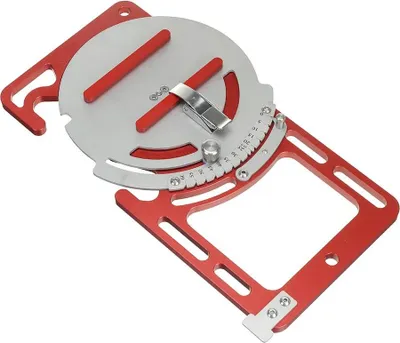 Produktbild von Führungsschienen-Winkel - Für Tauchsäge/Schienensäge - Aluminiumlegierung - Verstellbar - 90° Anschlag - Mit Aufbewahrungsetui