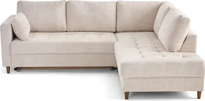 Produktbild von Lisa Design Anna - rechts 5-Sitzer Schlaffunktion aus strukturiertem Samt , Beige
