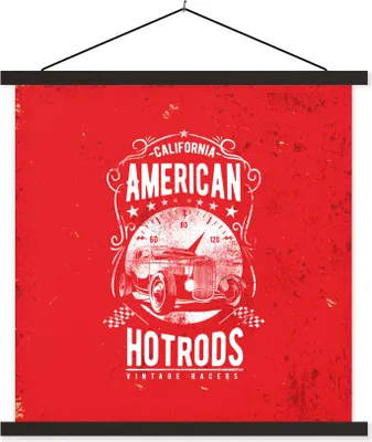 Produktbild von MuchoWow® Textilposter Oldtimer - Auto - Amerika 90x90 cm mit schwarzem Rahmen - Magnetisches