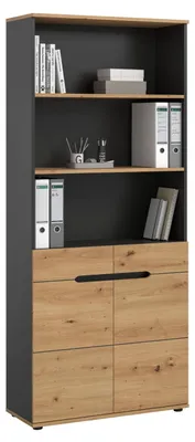 Produktbild von xonox.home Aktenregal Canu Basalt grau/ Artisan Nachbildung B/H/T: 80x189x37 cm