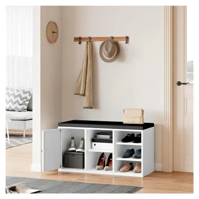 Produktbild von Schuhbank mit Sitzfläche und Stauraum, Schuhregal 100x50x40cm