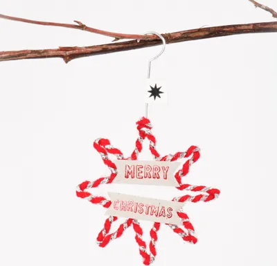 Produktbild von Mini Winter Wollornament "Stern, 8zackig"