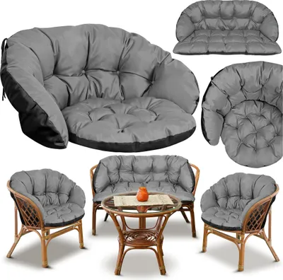 Image de Ensemble de coussins pour meubles de jardin Deux chaises 122X40 Canapé 190X40