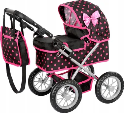 Produktbild von Puppenwagen mit Tasche – klappbare Gondel – höhenverstellbarer Griff – ca. 41 cm Länge