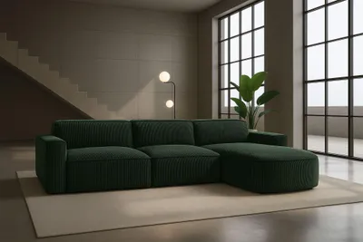 Produktbild von Kaiser Möbel Ecksofa Cursal Round L-Form, Stoff Poso, Grün, Rechts