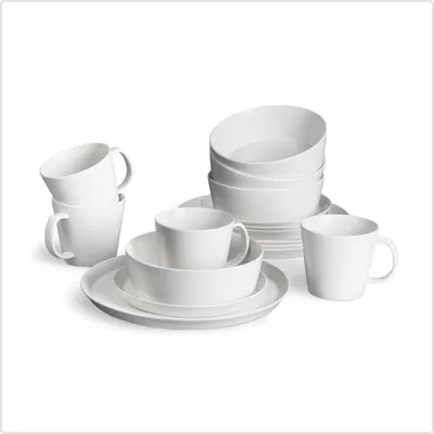 Produktbild von SPRINGLANE Geschirrset 16-tlg. Sweet Scandi, Weißes Geschirrservice für 4 Personen aus New Bone Keramik, skandinavisches Design, matt