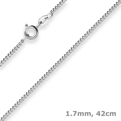 Produktbild von 1,7mm Panzerkette Goldkette Collier Halskette aus 333 Gold Weißgold 42cm
