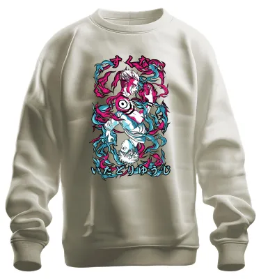 Produktbild von Jujutsu Kaisen Itadori Yuji Sukuna Anime Ästhetik düster Sweatshirt Pullover, Natur, XL
