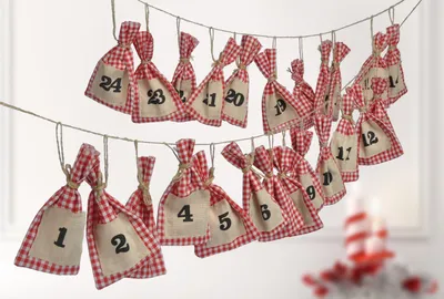Produktbild von 2x Adventskalender Weihnachtskalender Weihnachten selbst Befüllen Säckchen DIY