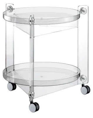 Küchenwagen mit 2 Ablagen, transparent, 66 x 63,5 cm
