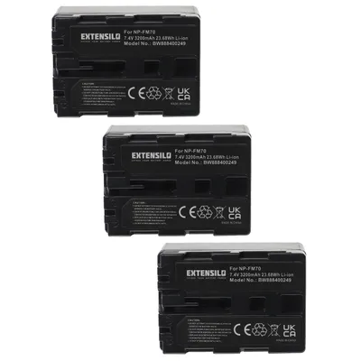 Produktbild von EXTENSILO 3x Akku kompatibel mit Sony DCR-TRV140, DCR-TRV145E, DCR-TRV14E, DCR-TRV15, DCR-TRV15E, DCR-TRV12E Kamera (3200 mAh, 7,4 V, Li-Ion)