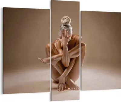 Produktbild von Bild auf Leinwand - Leinwandbild - 3 Teile - Nackt Frau Figur - 95x80cm - Wand Bild - Wanddeko - Wandbilder - Leinwanddruck - Bilder - Wanddekoration - Leinwand bilder - Wandbild - CB95x80-4775