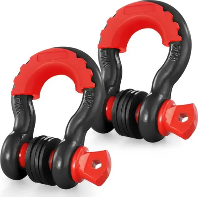Produktbild von 2er-Pack 3/4 Zoll D-Ring-Schäkel mit 7/8 Zoll Schraubstift - hohe Bruchfestigkeit bis 62832 lbs - stabile und zuverlässige Verbindung für Outdoor- und Befestigungsanwendungen