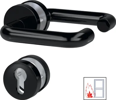 Produktbild von BASI - FS-Rosetten-Drücker-Garnitur - ZT/FS 2150 - Kunststoff Schwarz - 7529-9200