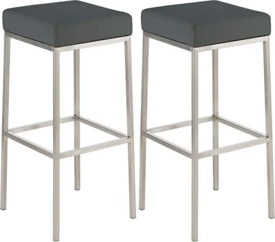 Produktbild von 2er Set Barhocker Montreal 85 Kunstleder edelstahl grau