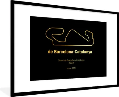 Produktbild von MuchoWow® Gerahmtes Poster F1 - Rennstrecke - Barcelona 90x60 cm - Poster mit Schwarzem Bilderrahmen Wandposter Rahmen Foto Bilder - Wanddekoration - Fotos